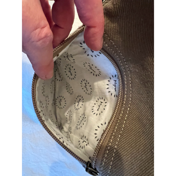 Myra Bag Crossbody Purse Brown Floral Canvas Zip Close Pocket Adjustable Strap - Picture 5 of 10